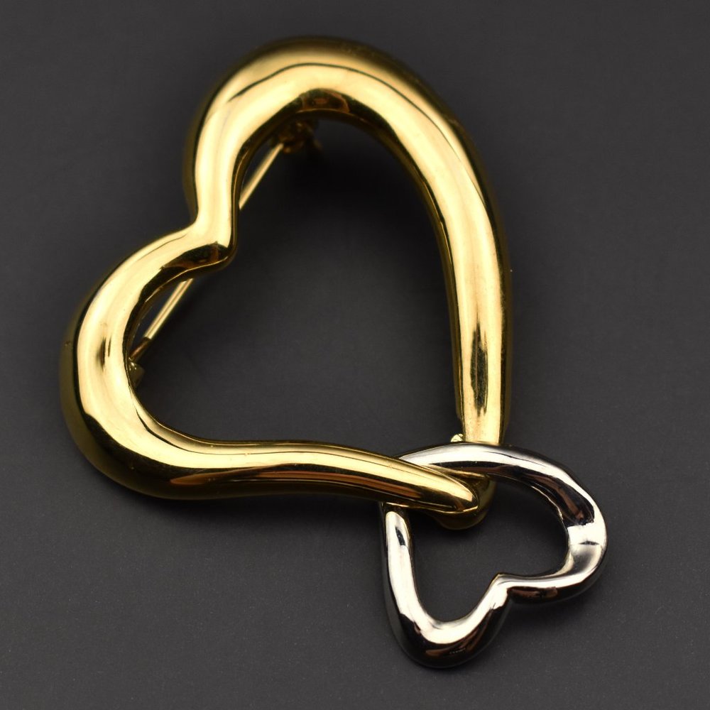Huge heart brooch, very large quirky lapel pin